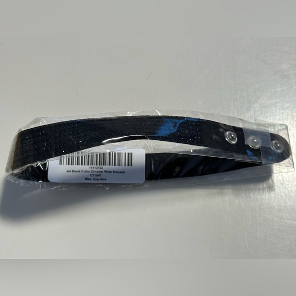 Sevil Designs Black Cubic Zirconia & Faux Suede Wrap Bracelet (size OS) - Picture 2 of 3